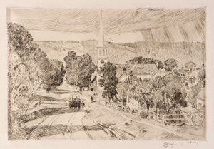 Het dorp Vermont (Peacham) door Childe Hassam