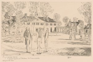 Washington in Mt. Vernon door Childe Hassam