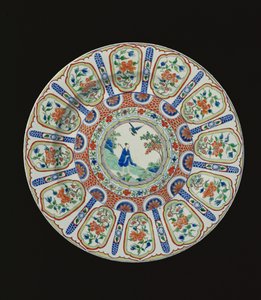 Schotel die de onsterfelijke Tang-dichter Li Bai toont, Kangxi-periode, ca.1690 (porselein) door Chinese School