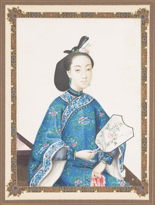 Ingelijste portret van de vrouw van Howqua, ca. 1850-70 door Chinese School