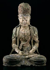 Grote zittende bodhisattva in meditatie, Jin-dynastie (1115-1234) door Chinese School