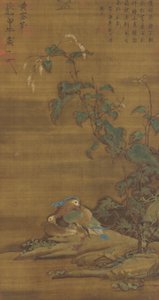 Mandarijneenden onder smartweed, Ming of Qing dynastie door Chinese School