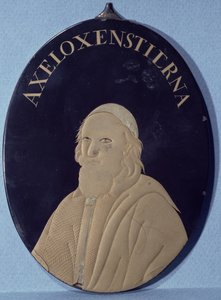 Miniatuur van Axel Oxenstierna (gelakt metaal)