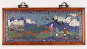 Paneel met een Chinees landschap, Ming-dynastie