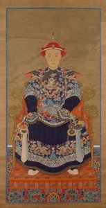 Portret van Keizer Qianlong als jonge man, Hangende Rol door Chinese School