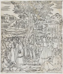 Sint Johannes de Doper predikend, plaat uit Giulio Alenis Tianzhu jiangsheng zhuxiang jingjie (Een geïllustreerde geschiedenis van de Heer des Hemels die vleesgeworden is) door Chinese School