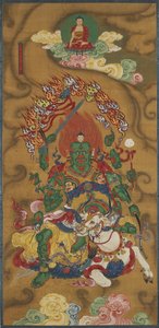 De Boeddhistische Beschermer Mahabala, uit een Boeddhistisch Land- en Waterritueel Set door Chinese School