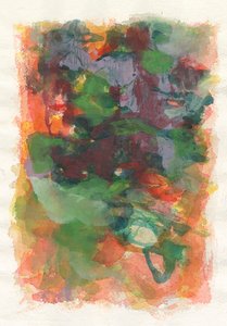 Abstracte compositie, serie Play, 2021 (aquarel, gouache  houtskool op aquarelpapier) door Ching Fun Tso