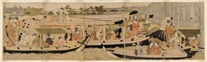 Pleziervaartuigen op de Sumida Rivier