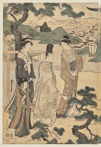 Het Matsukaze Hoofdstuk van het Verhaal van Genji (uit de serie Het Verhaal van Genji in Elegante Moderne Kleding)