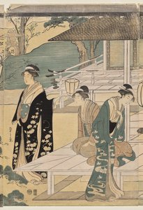 Het Matsukaze Hoofdstuk van het Verhaal van Genji (uit de serie Het Verhaal van Genji in Elegante Moderne Kleding)
