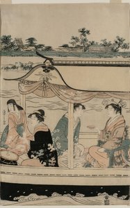 Vrouwen in een Plezierboot op de Sumida Rivier