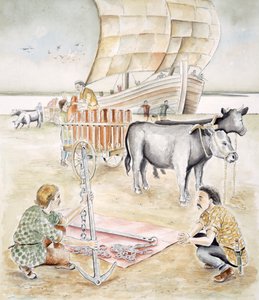 Handel bij Hengistbury Head, Dorset, 1e eeuw v.Chr. ca. 1990-ca. 2010 door Chris Evans