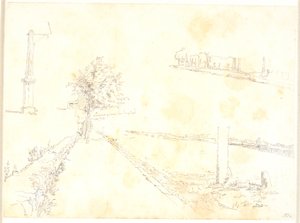 Het trottoir langs het meer