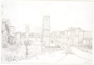 Deel van het Forum in Pompeii door Christen Købke