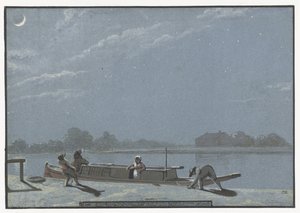 Aankomen der weesper schuit aan de Buiten Amstel