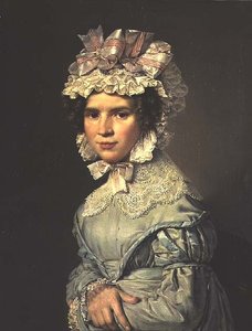 Portret van een Dame in een Blauwe Jurk door Christian Albrecht Jensen