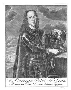 Portret van Tsarevitsj Alexei Petrovich van Rusland door Christian Albrecht Wortmann
