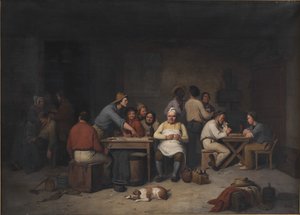 Een scène in de herberg Brokkensbod door Christian Andreas Schleisner