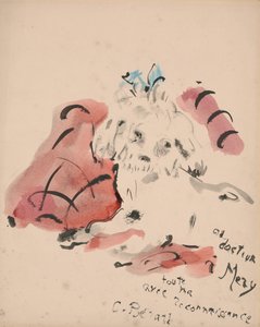 Petit chien (recto) (oliepastel, aquarel en penseel en inkt op papier) door Christian Bérard