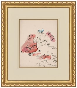 Petit chien (recto) (oliepastel, aquarel en penseel en inkt op papier) door Christian Bérard