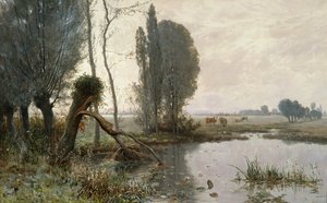 Landschap met koeien