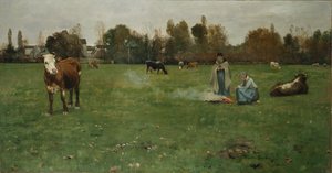 Herderinnen door Christian Eriksen Skredsvig
