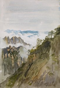 Gele Bergdennen, Huangshan, 2015 door Christian Furr