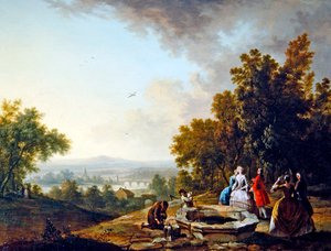 Een Landschap met Elegante Figuren