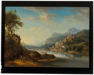 Een paar Rijnland landschappen door Christian Georg the Elder Schuetz