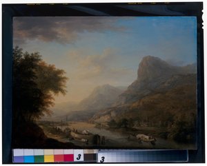 Bergachtig rivierlandschap