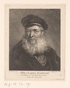 Oude man met baret en baard