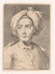 Portret van een man, mogelijk een zelfportret van Christian Gottlieb Werner