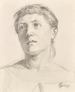 Portret van een meisje door Christian Griepenkerl