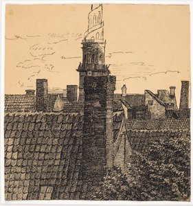 Uitzicht over daken richting Frelsers Kerk door Christian Kongstad Petersen