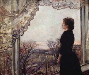 Oda Krohg bij het raam
