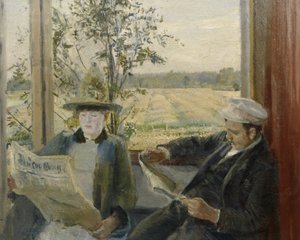 Oda Krohg leest Verdens Gang door Christian Krohg