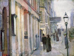 De hoek van Karl Johan en Dronningens Straat door Christian Krohg