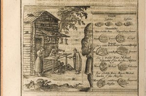 Geld en handel in Moskou Illustratie uit Reizen naar de Grote Hertog van Moskou en de Koning van