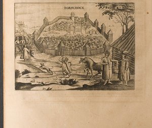 Torzhok Illustratie uit Reizen naar de Grote Hertog van Moskou en de Koning van Perzië door Adam Ole