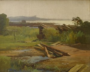 Landschap bij een meer in Beieren, Duitsland door Christian Morgenstern