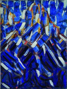 Abstractie de Blauwe Berg, 1912 door Christian Rohlfs
