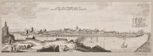 Gezicht op Narva vanaf de rivier door Christian Rothgiesser