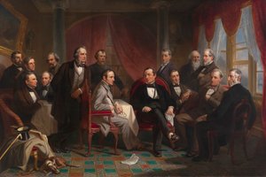 Washington Irving en zijn literaire vrienden in Sunnyside, 1864
