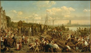 Legging van een telegraafkabel 1878 door Christian Sell