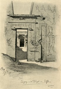 Ingang van de Tempel in Edfu, Egypte, 1898 door Christian Wilhelm Allers