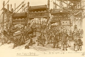 Poorten in Peking, China, 1898 door Christian Wilhelm Allers