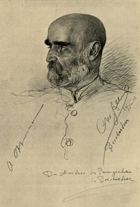 Portret van een man, Borobudur Tempel, Magelang, Java, 1898 door Christian Wilhelm Allers