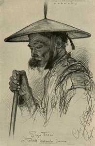 Singo Trono - man die tabak kauwt, Magelang, Java, 1898 door Christian Wilhelm Allers