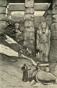 Beelden in de Luxor Tempel, Egypte, 1898 door Christian Wilhelm Allers